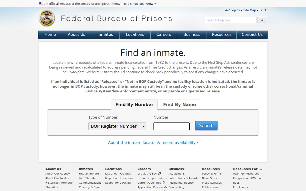 Auburn resident lookup comparison using the federal inmate locator